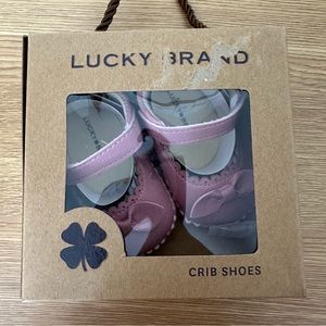 Lucky Brand Vegan Leather Dusty Pink Mary Jane Shoes With Bows Size 2 Infant New